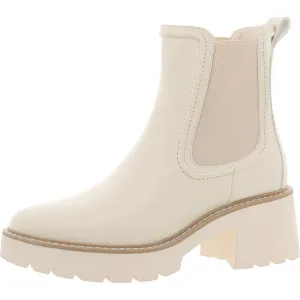 Noylynn Womens Solid Leather Motorcycle Boots