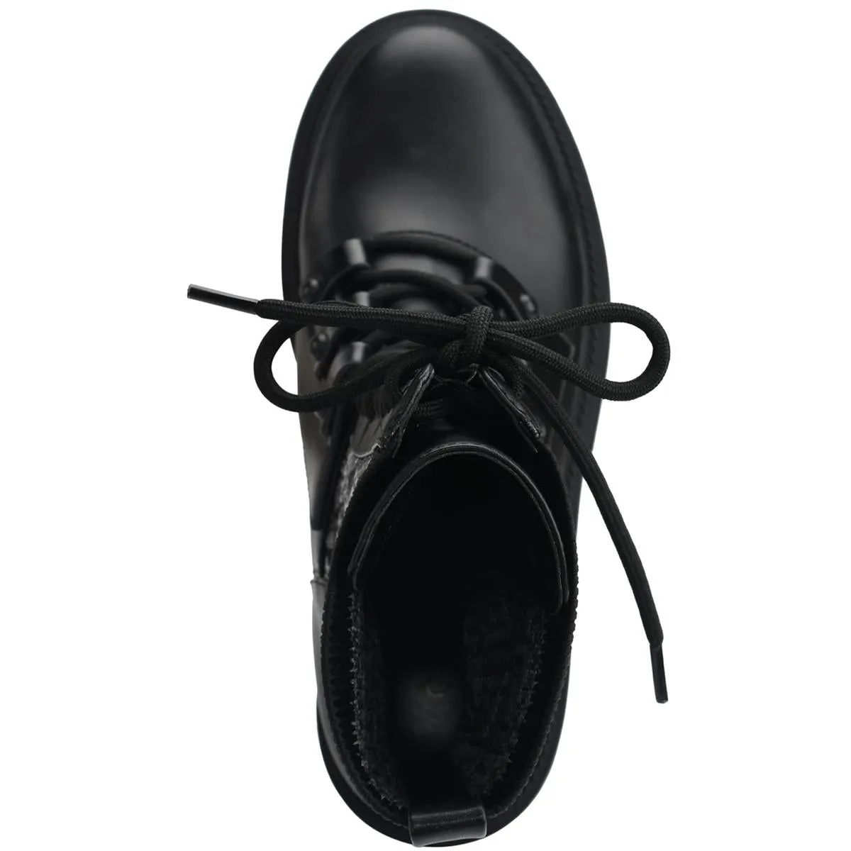Odalis  Womens Faux Leather Mid-Calf Combat & Lace-up Boots