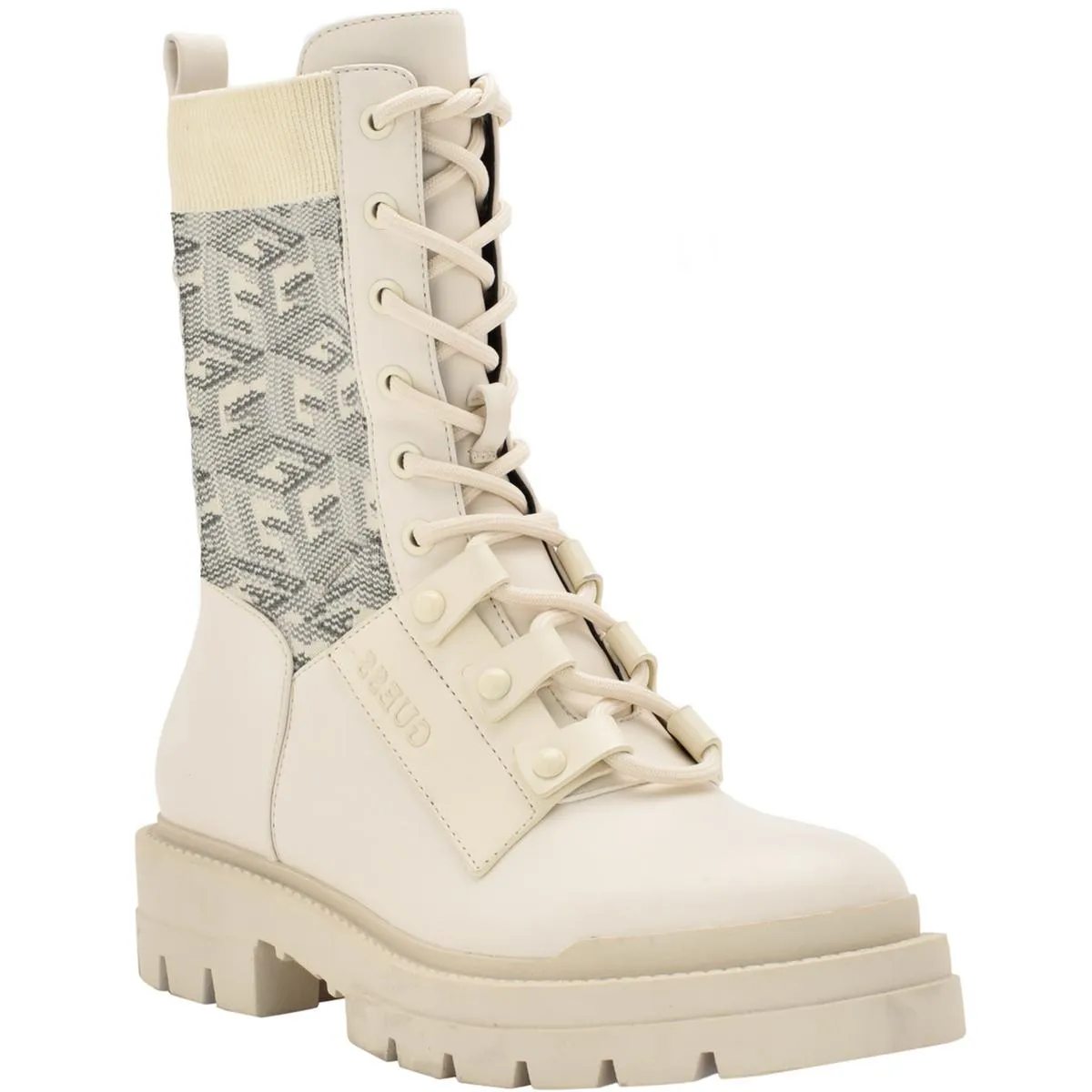 Odalis  Womens Faux Leather Mid-Calf Combat & Lace-up Boots
