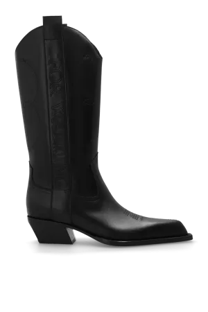 Off-White Leather Cowboy Boots