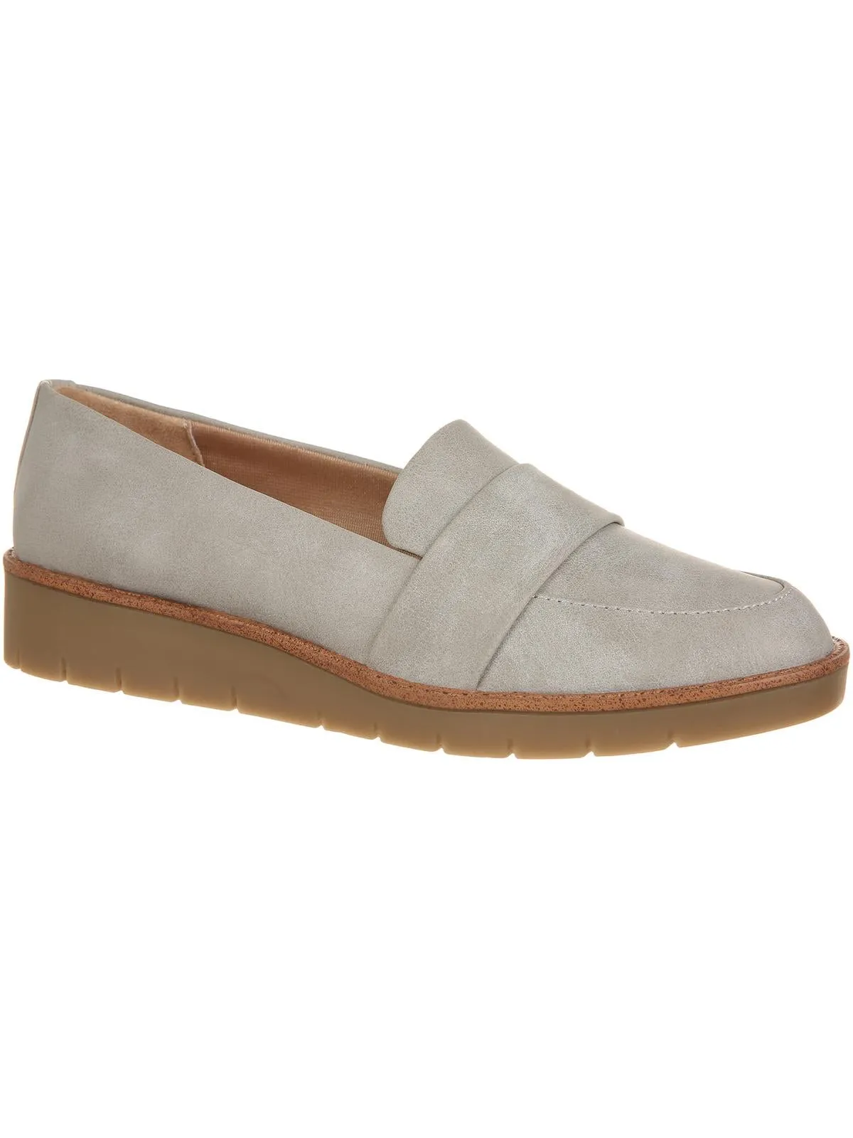 Ollie Womens Faux Leather Slip On Loafers