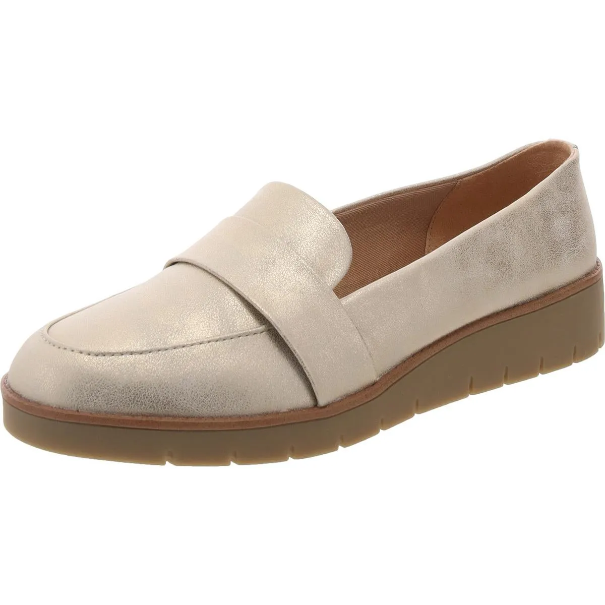 Ollie Womens Faux Leather Slip On Loafers