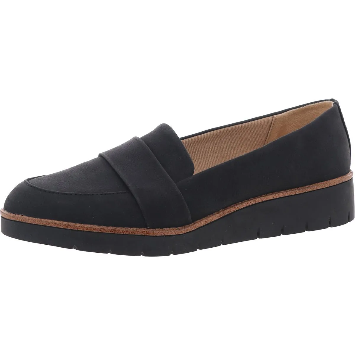 Ollie Womens Faux Leather Slip On Loafers