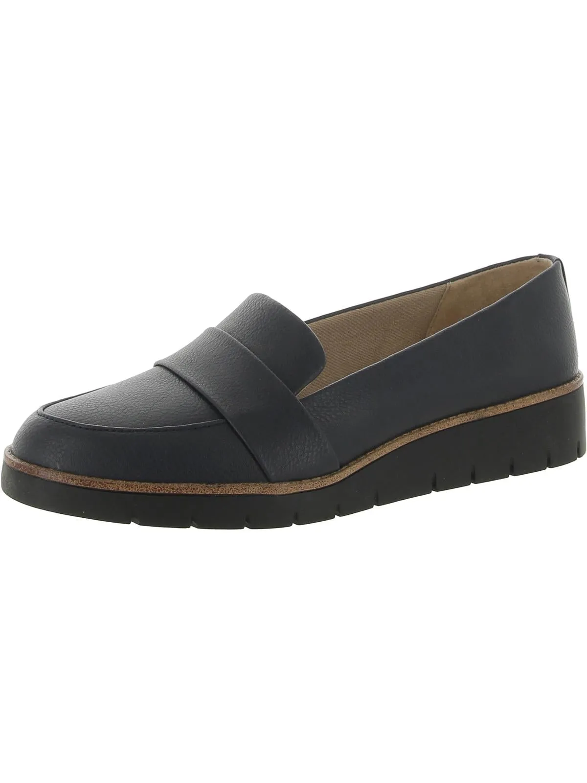 Ollie Womens Faux Leather Slip On Loafers