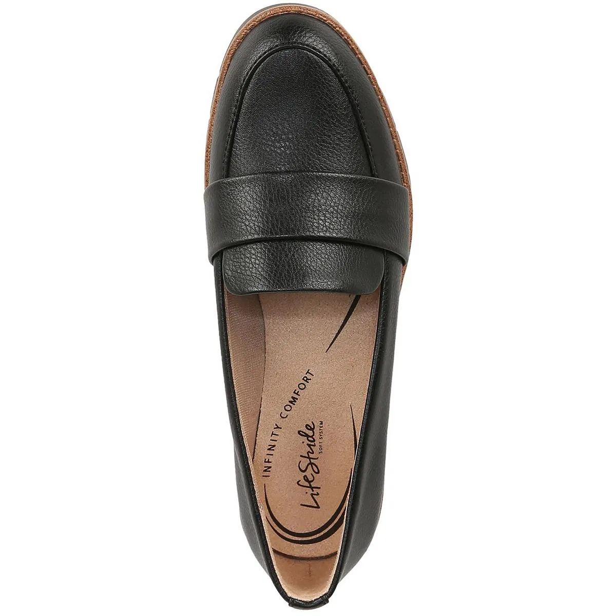Ollie Womens Faux Leather Slip On Loafers