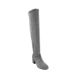 Ollie Womens Padded Insole Round Toe Over-The-Knee Boots
