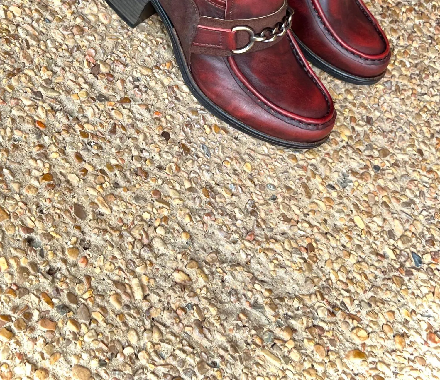 Palmer Stacked Heel Loafer In Red