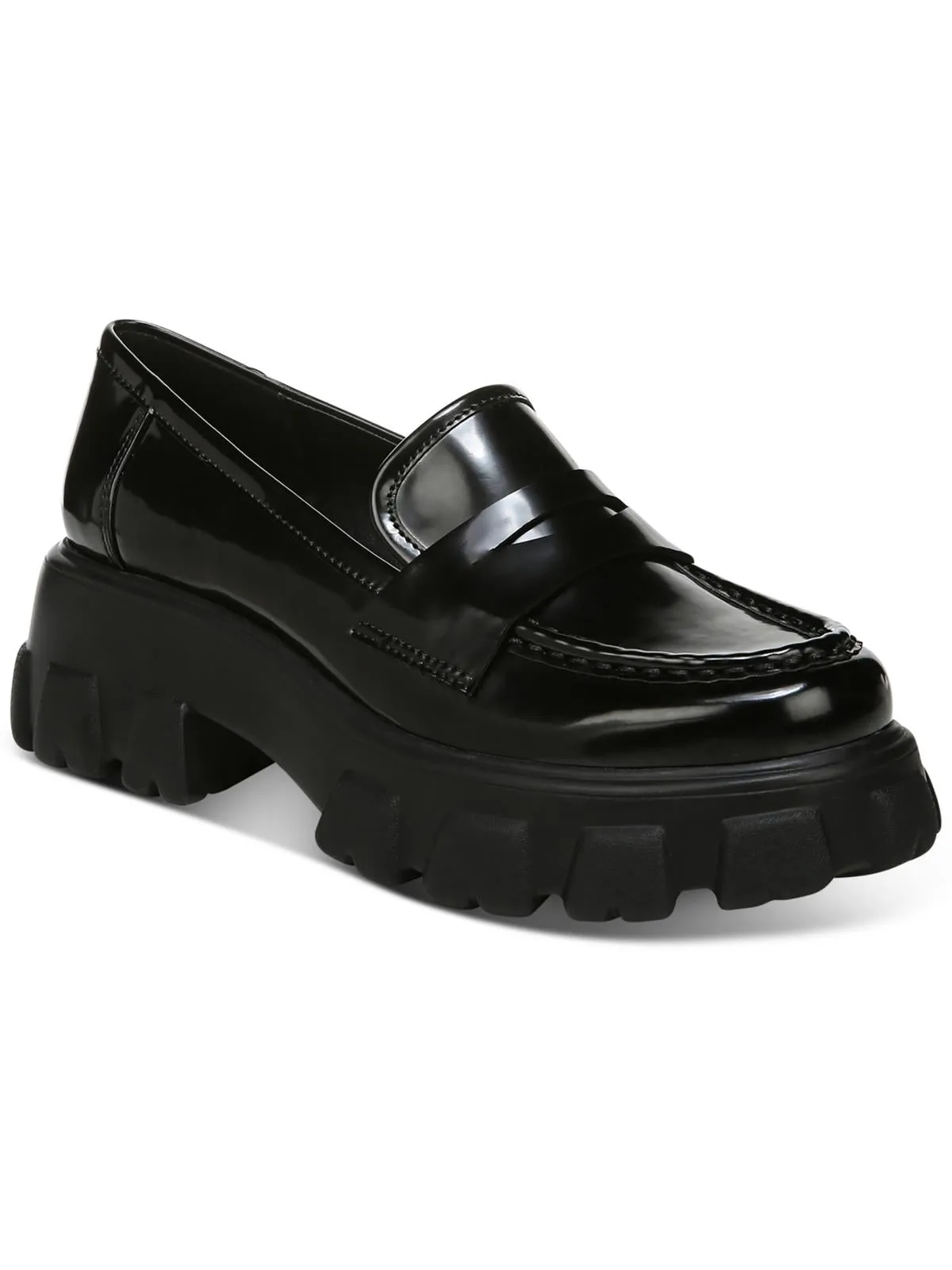 Pazp Womens Lugged Sole Slip On Loafers