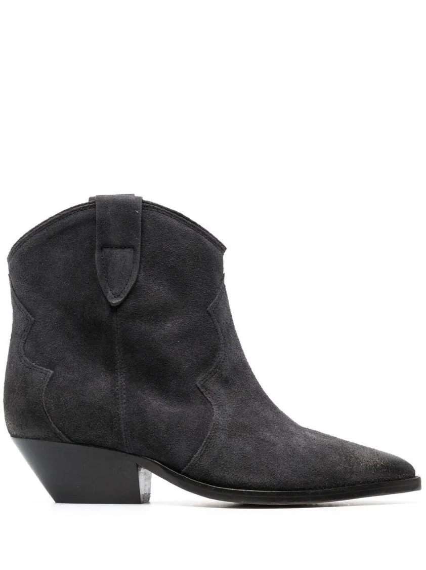 Pointed Toe Ankle Boots With Western-Inspired Design