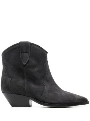 Pointed Toe Ankle Boots With Western-Inspired Design