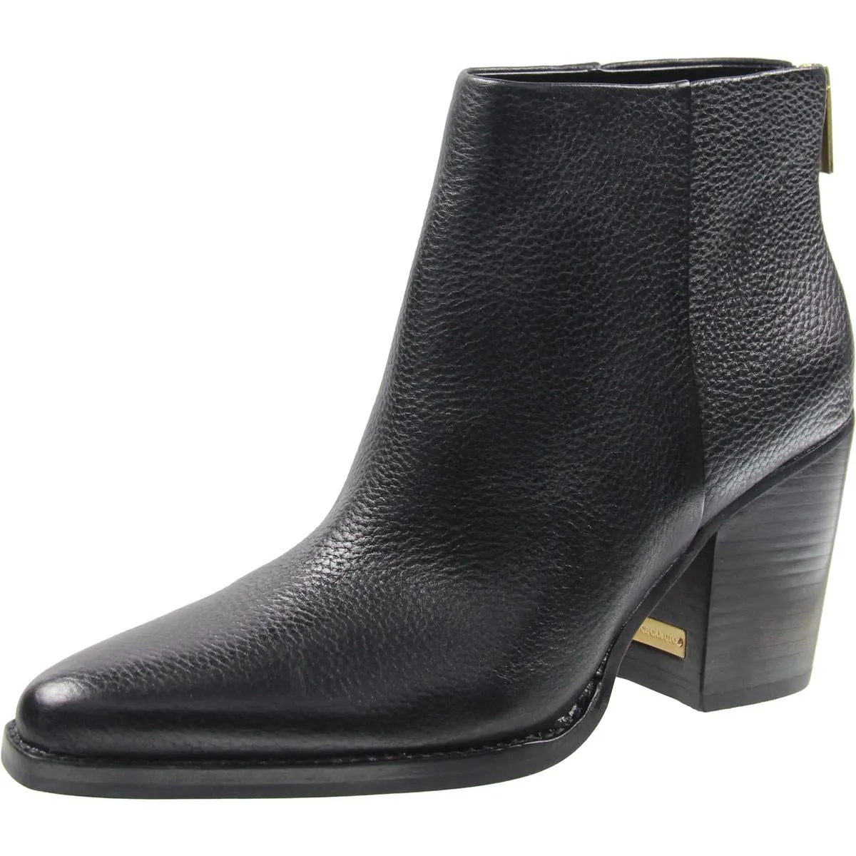 Polleah Womens Zipper Leather Booties