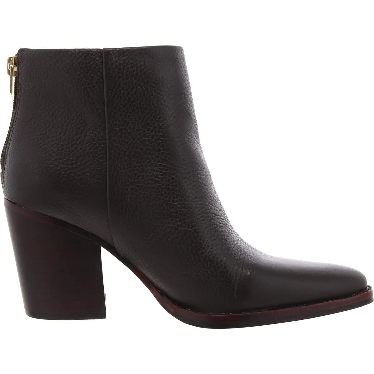 Polleah Womens Zipper Leather Booties