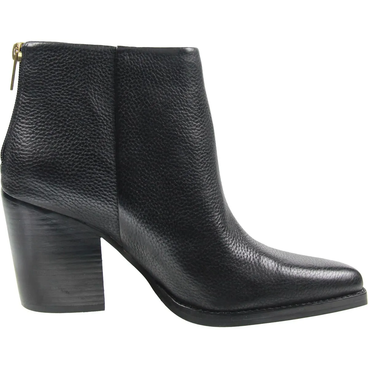 Polleah Womens Zipper Leather Booties