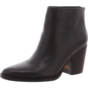 Polleah Womens Zipper Leather Booties