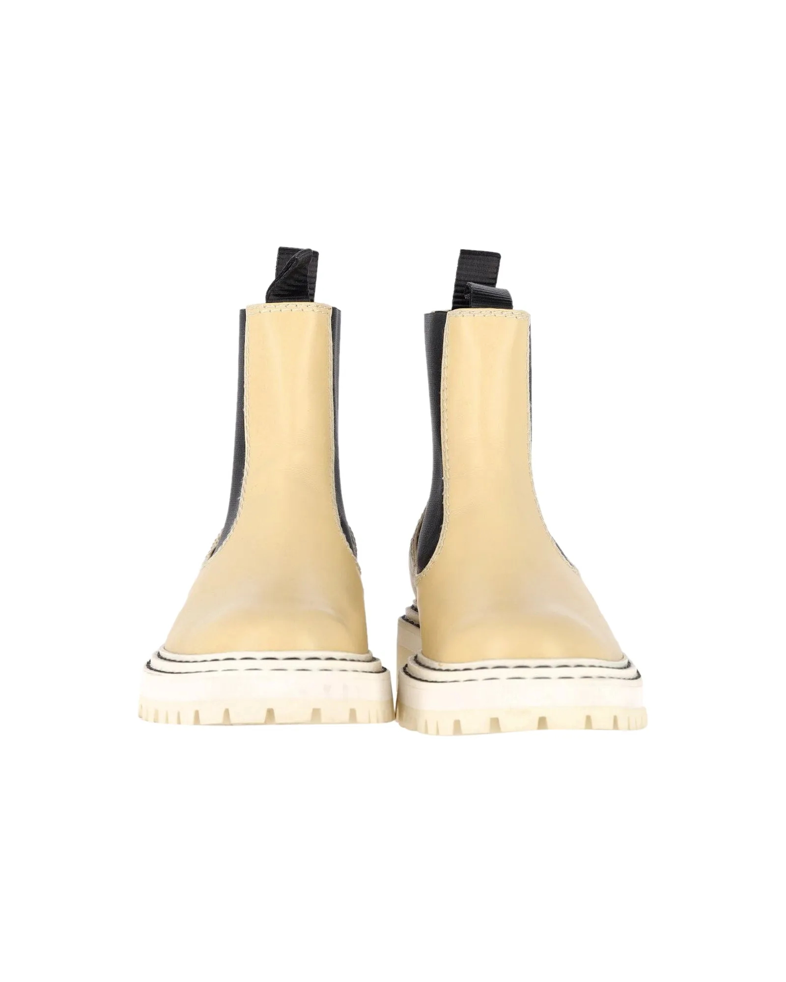 Proenza Schouler Chelsea Ankle Boots in Beige Leather