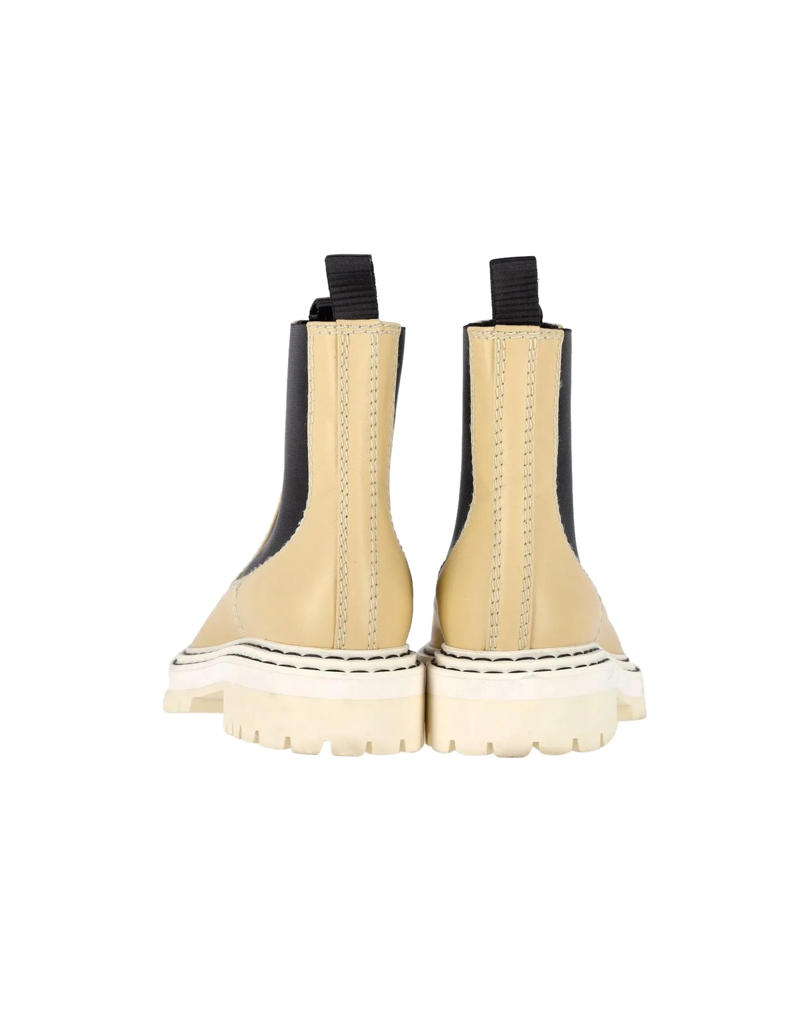 Proenza Schouler Chelsea Ankle Boots in Beige Leather