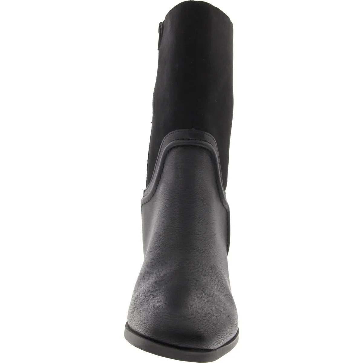QUEENYP Womens Laceless Man Made Motorcycle Boots