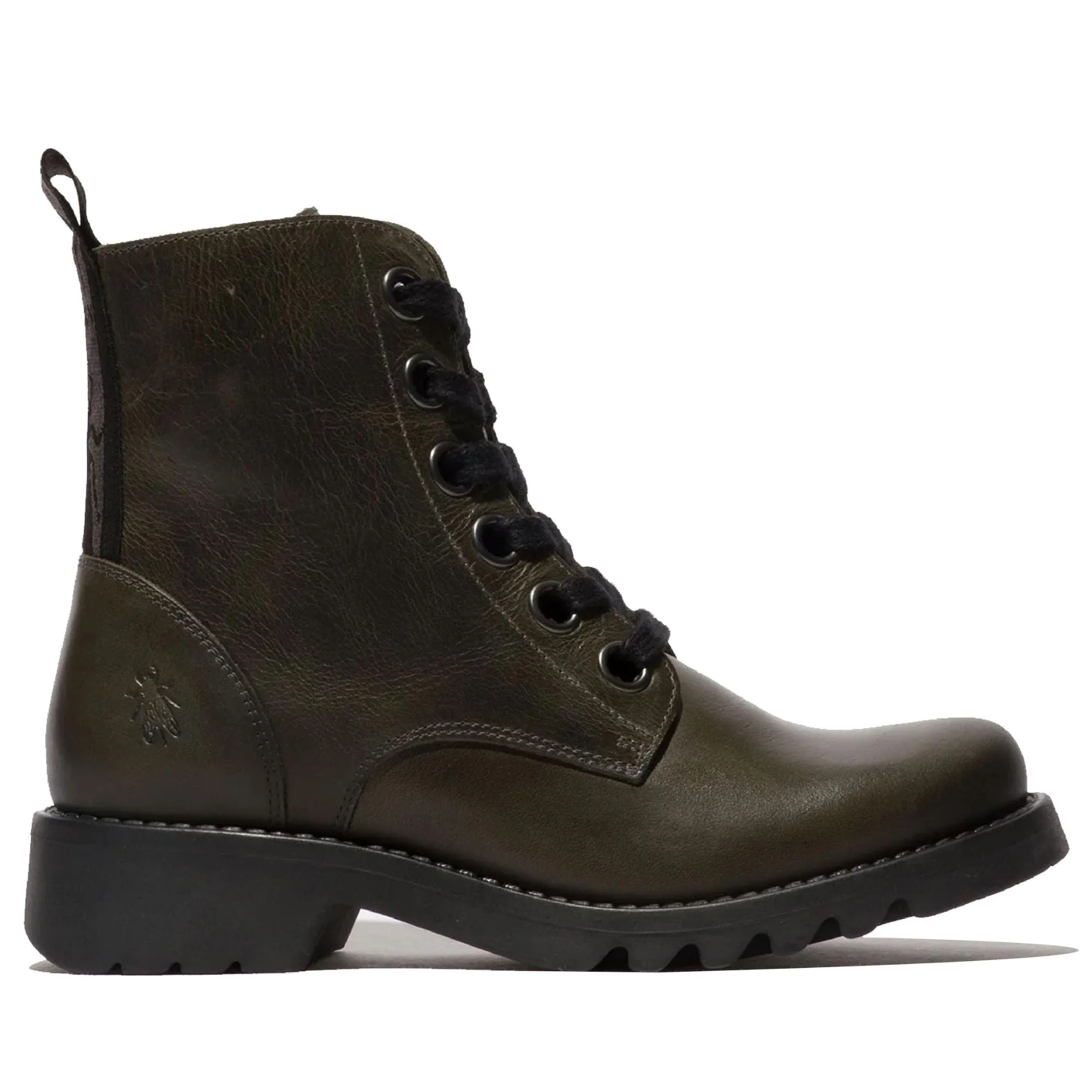 RAGI539FLY - Women's Lace Up Rug Leather Ankle Boots