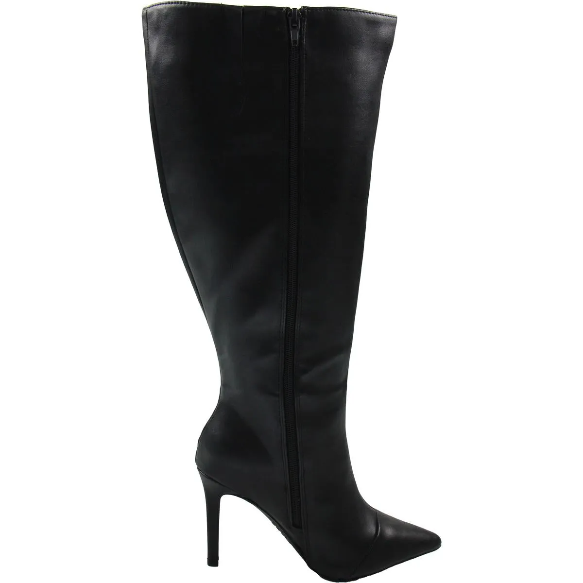 RAJELP2 Womens Extra Wide Calf Faux Leather Knee-High Boots