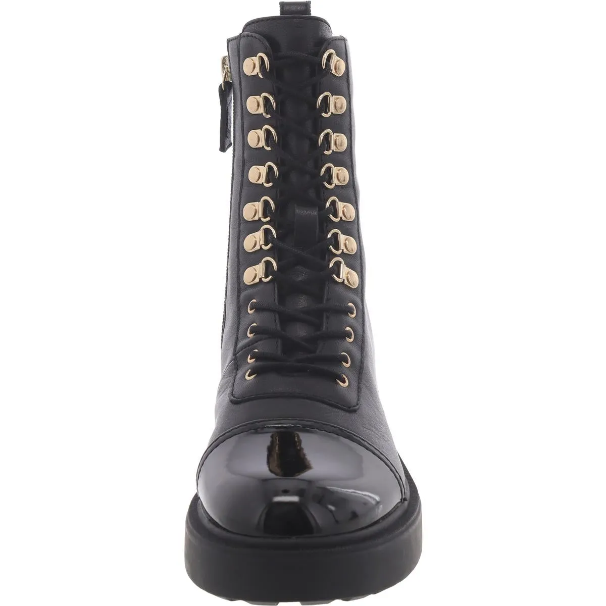 Reade Womens Leather Cap Toe Combat & Lace-Up Boots