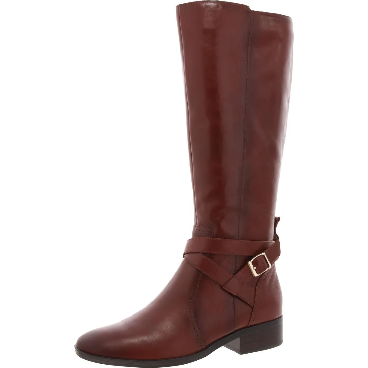 Rena Womens Slip On Zip Up Knee-High Boots