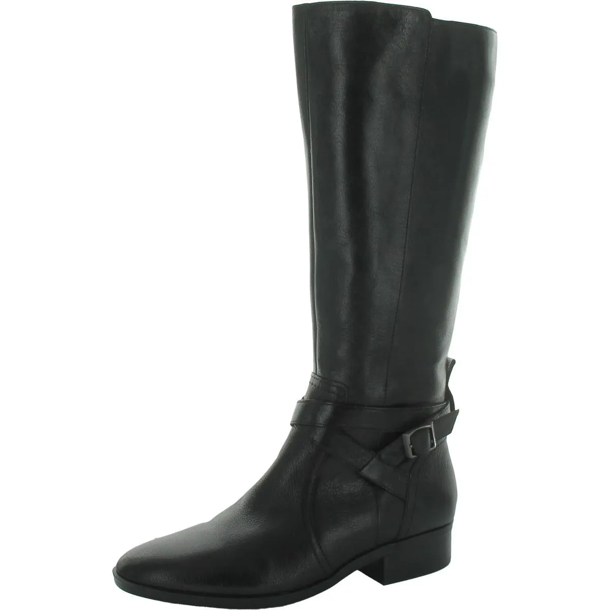 Rena Womens Slip On Zip Up Knee-High Boots