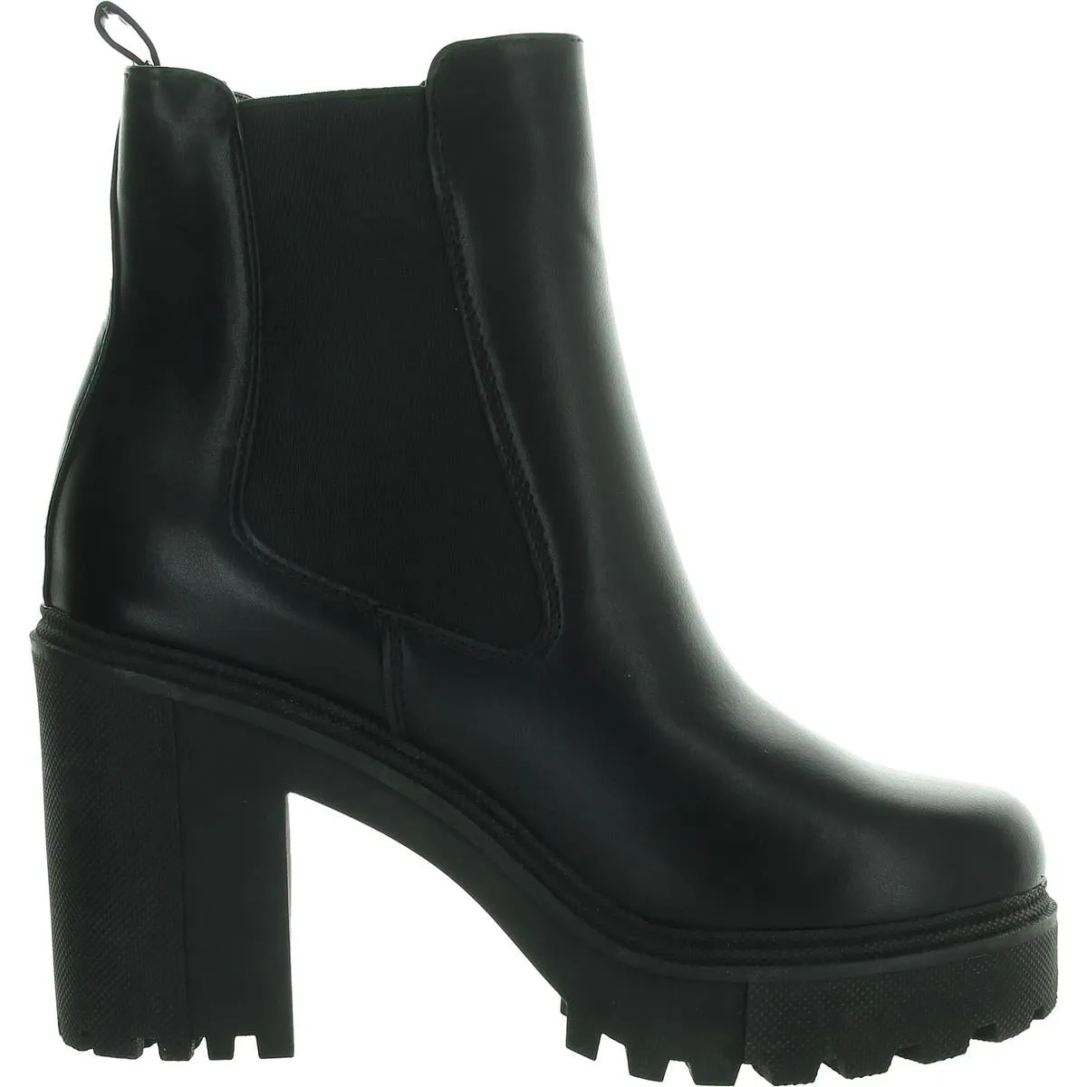 Rezzaa Womens Block Heel Leather Booties