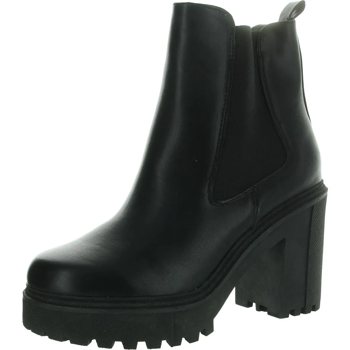 Rezzaa Womens Block Heel Leather Booties