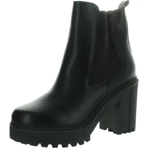 Rezzaa Womens Block Heel Leather Booties