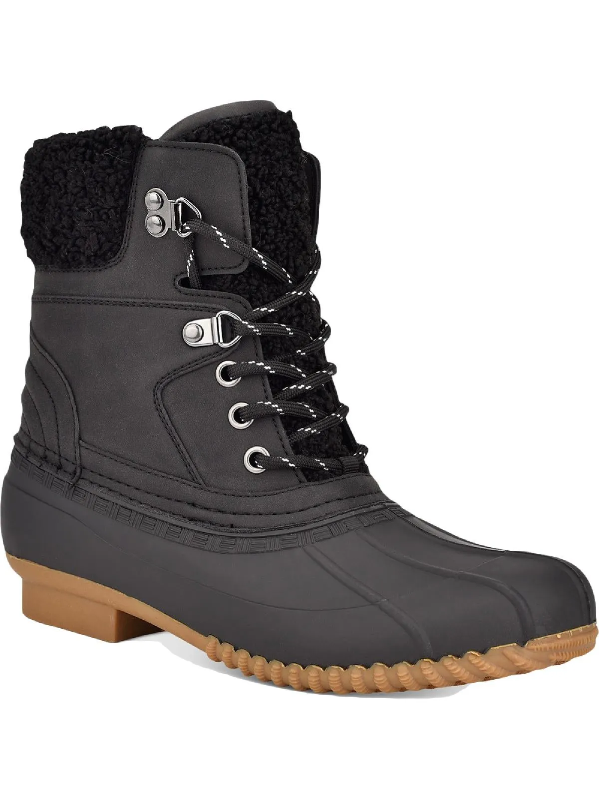 Rinah Womens Ankle Lace Up Rain Boots