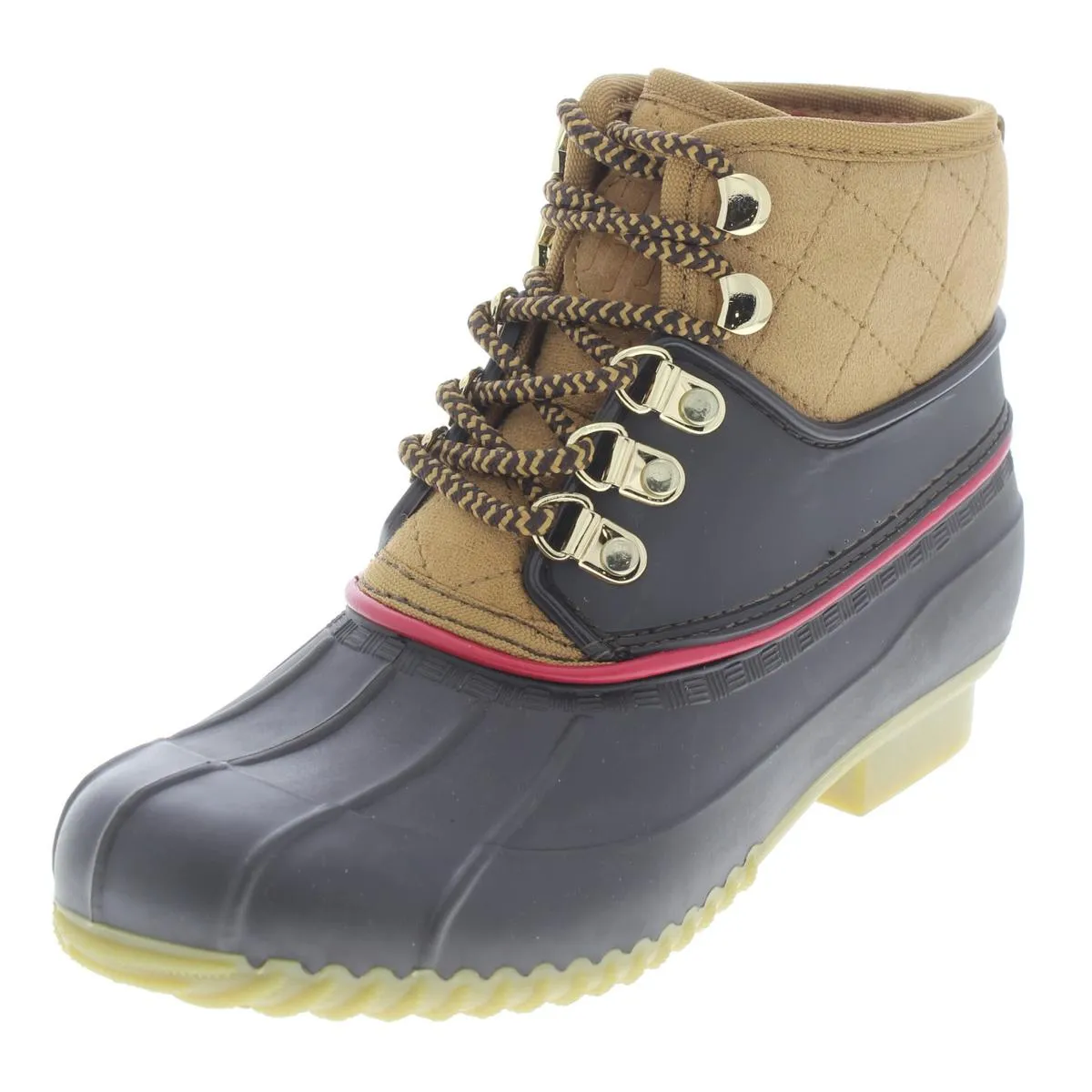 Rinah Womens Ankle Lace Up Rain Boots