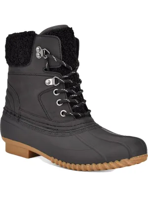 Rinah Womens Ankle Lace Up Rain Boots