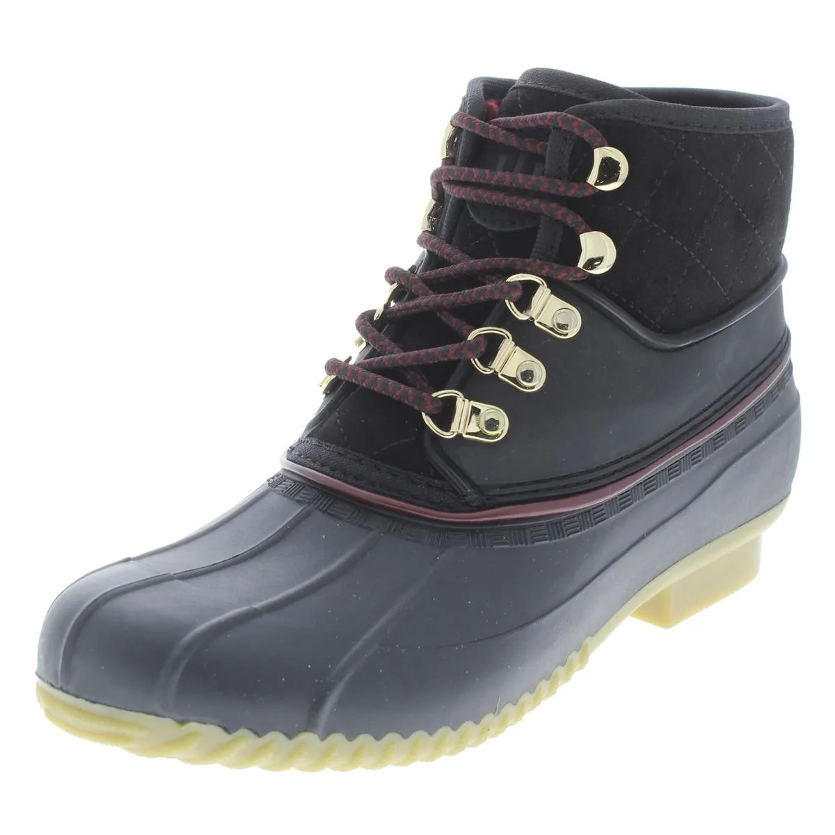 Rinah Womens Ankle Lace Up Rain Boots