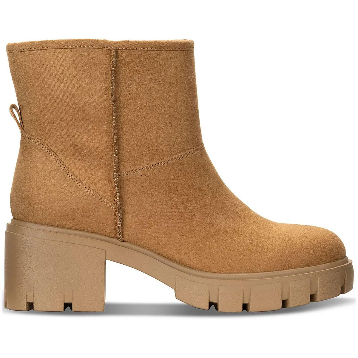 Riyaa Womens Chunky Faux Fur Lined Ankle Boots