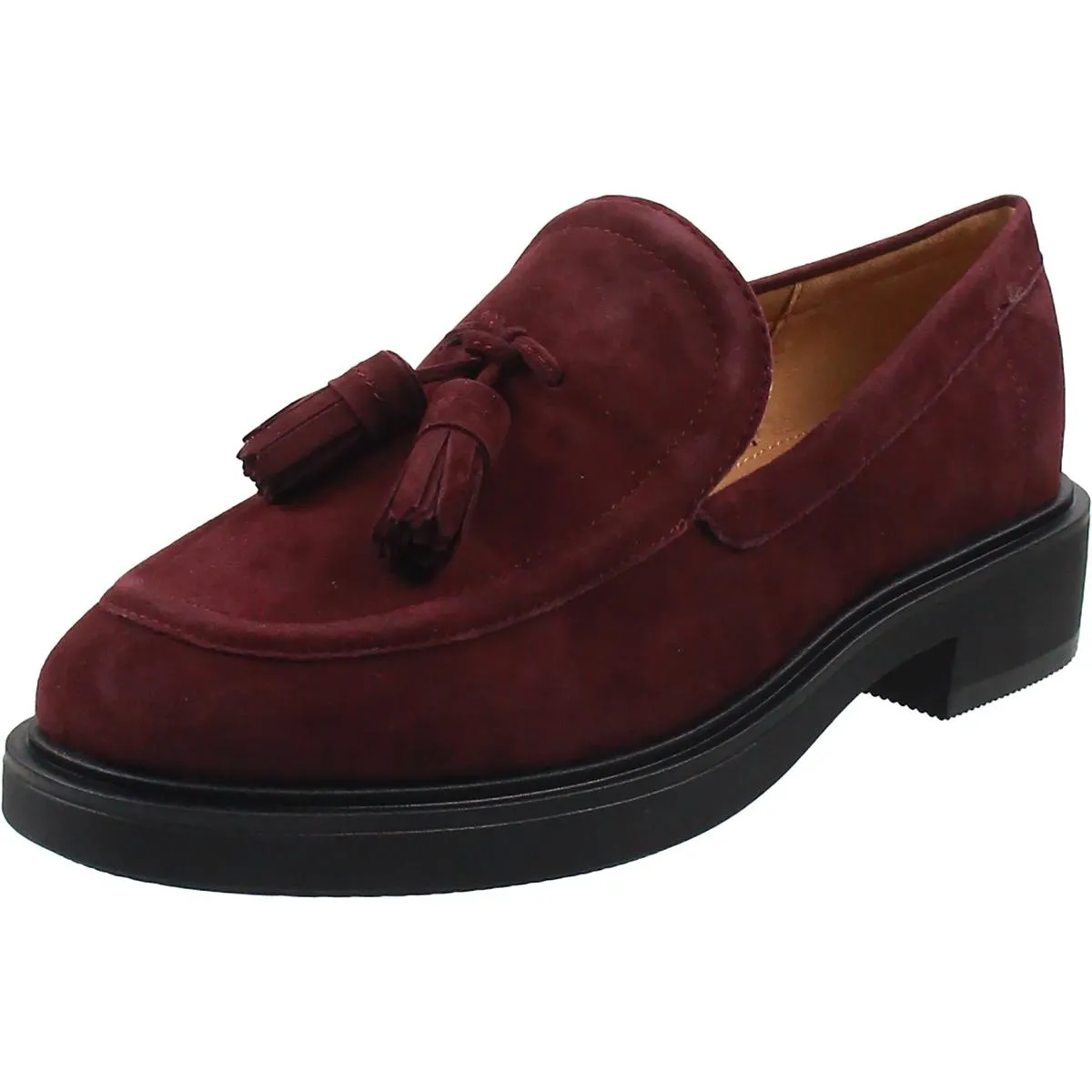 Roker Womens Suede Block Heel Loafers