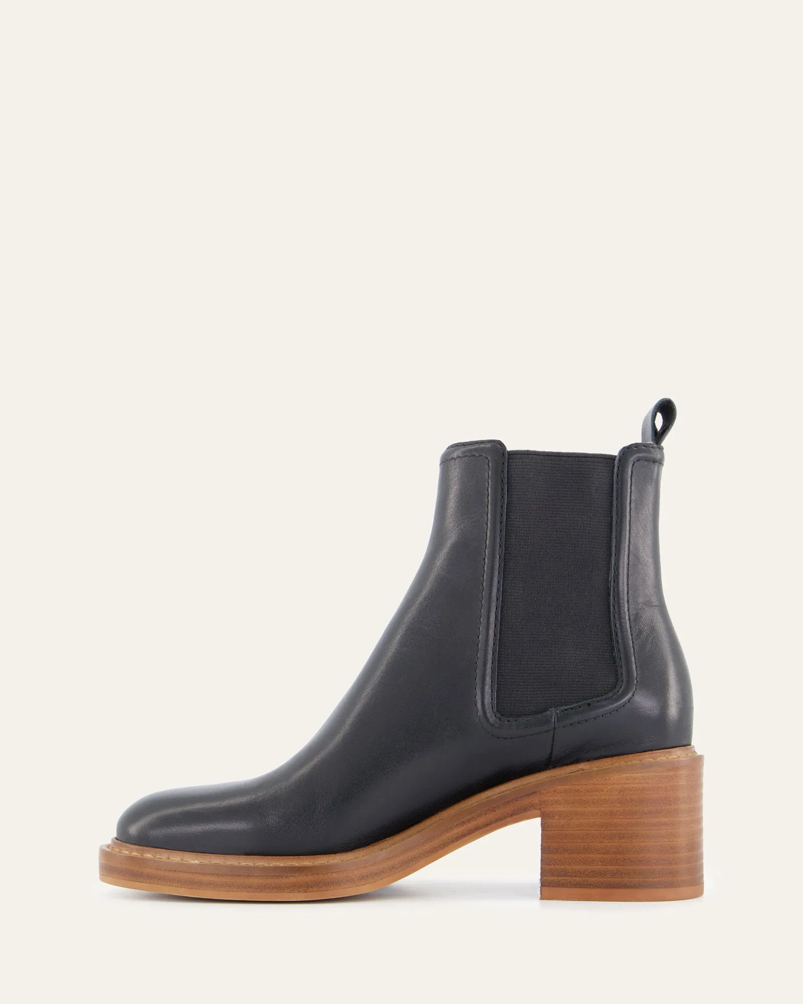 RYE MID ANKLE BOOTS BLACK LEATHER