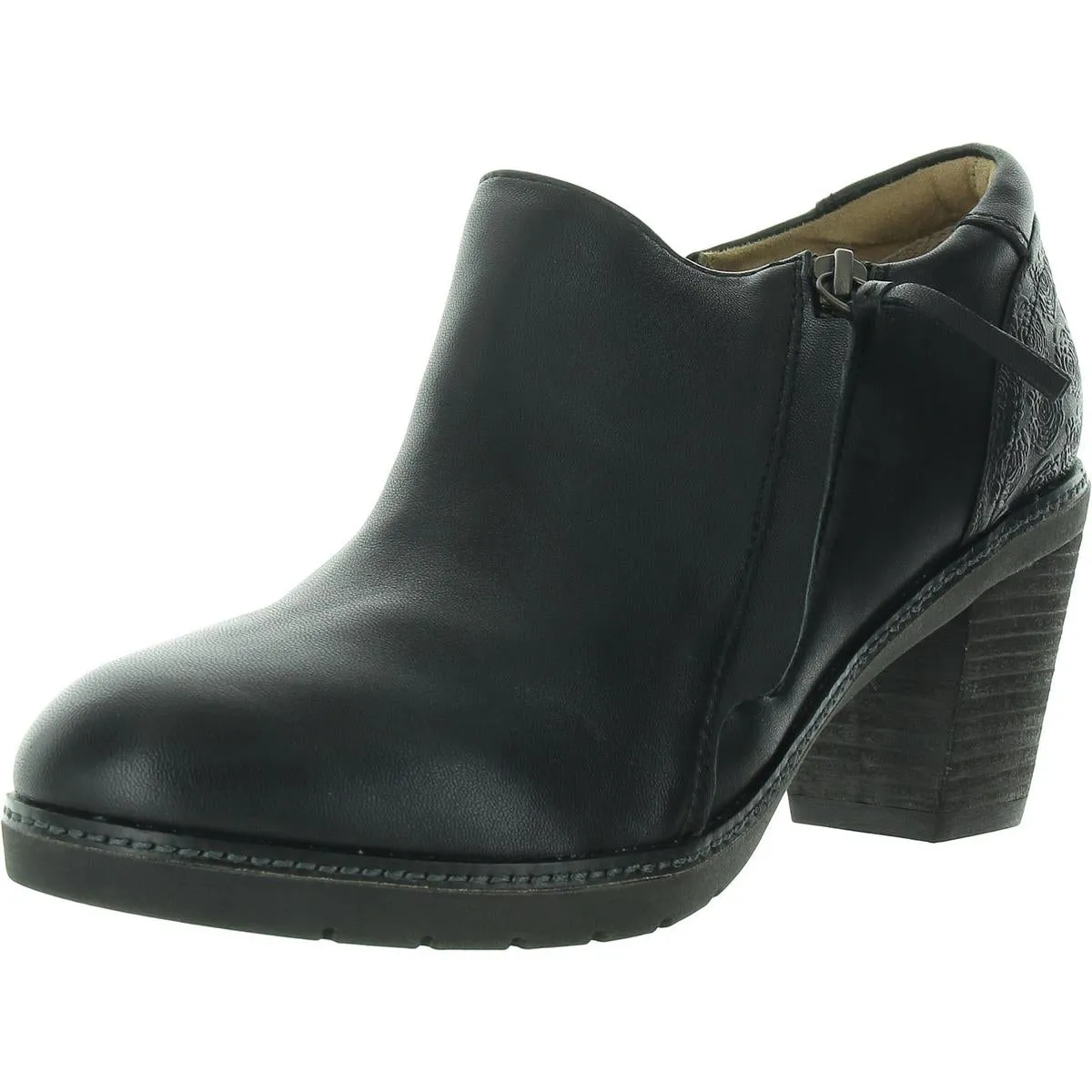 Rylee Womens Zipper Leather Ankle Boots