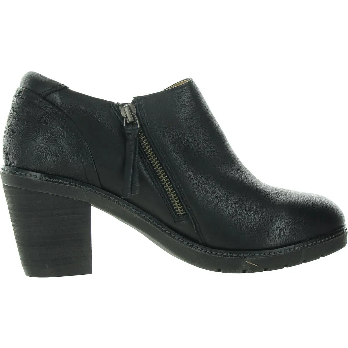 Rylee Womens Zipper Leather Ankle Boots