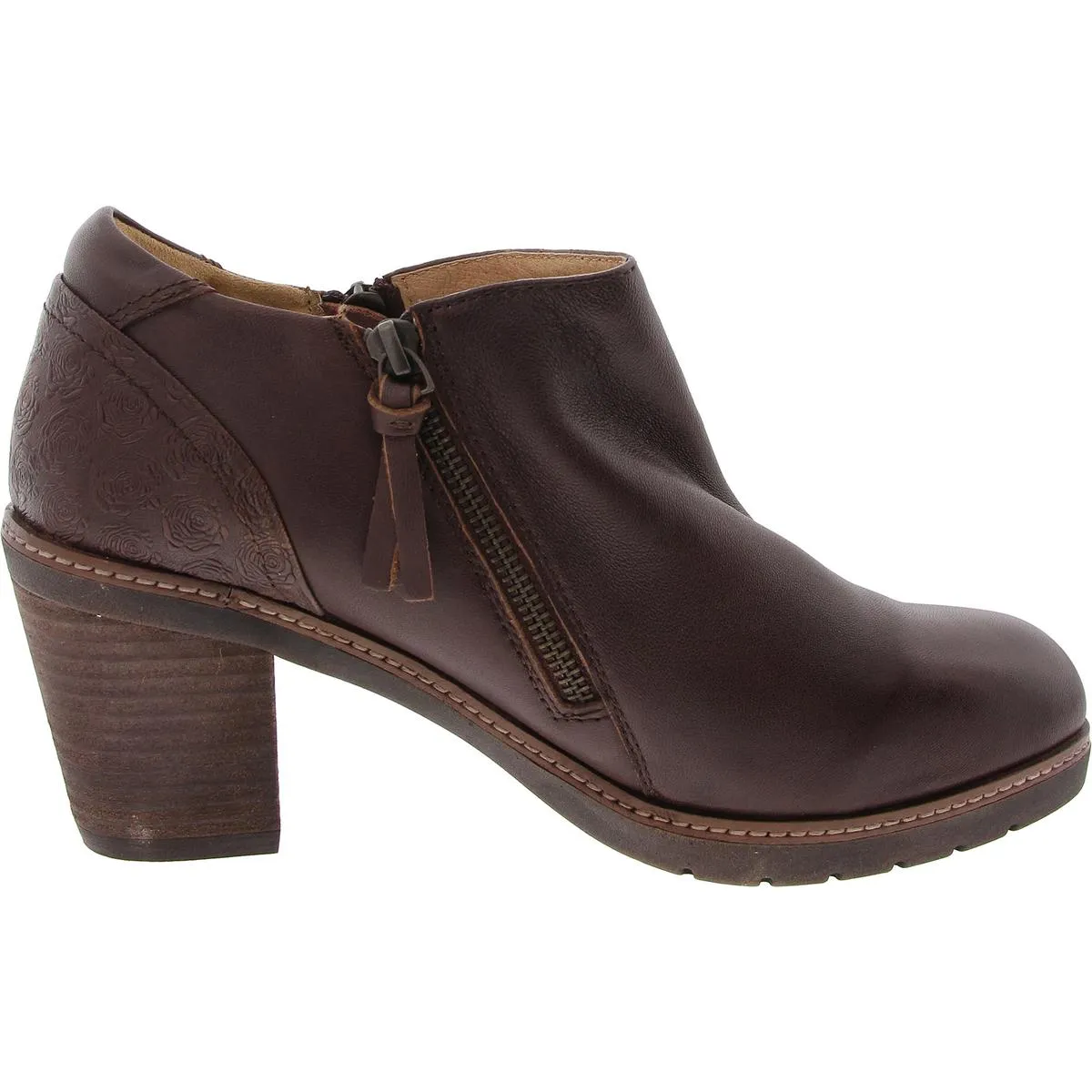 Rylee Womens Zipper Leather Ankle Boots