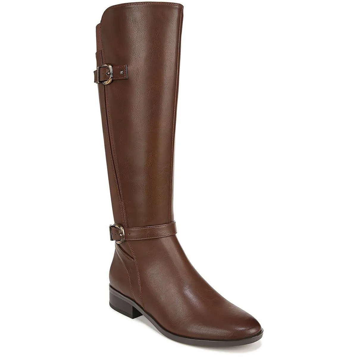 Sahara Womens Faux Leather Belted Knee-High Boots