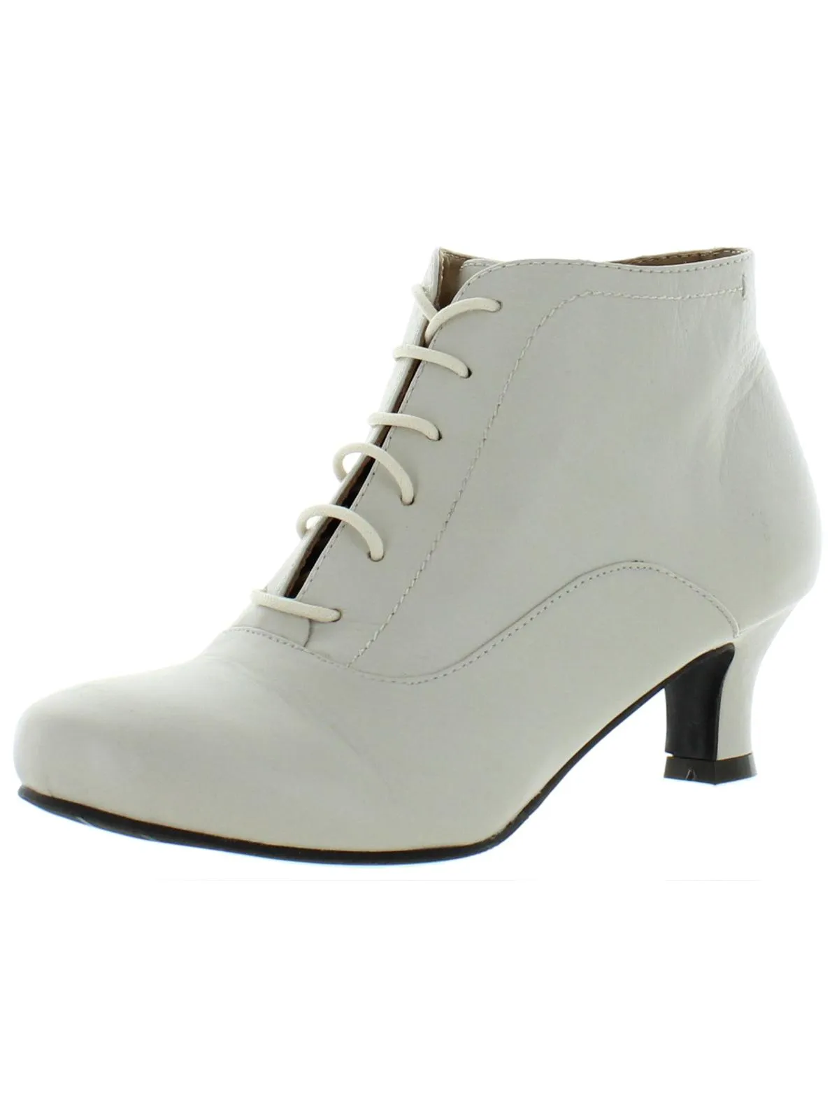 Sam Womens Leather Heeled Lace-Up Boot