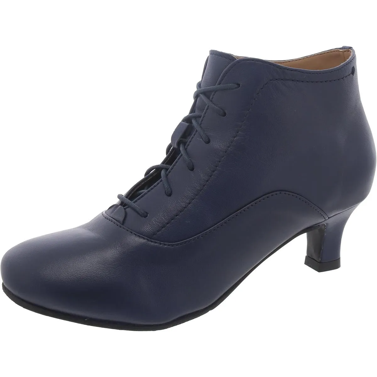 Sam Womens Leather Heeled Lace-Up Boot