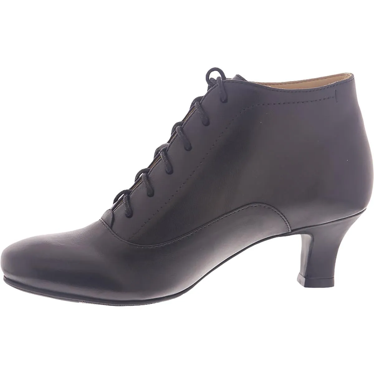 Sam Womens Leather Heeled Lace-Up Boot