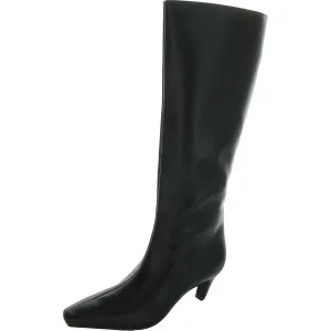 Samey Womens Zipper Faux Leather Knee-High Boots