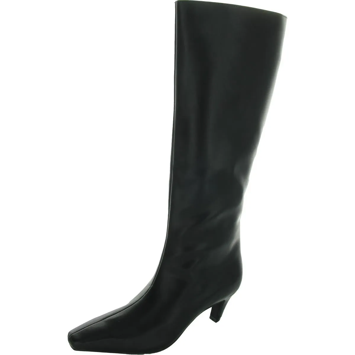 Samey Womens Zipper Faux Leather Knee-High Boots