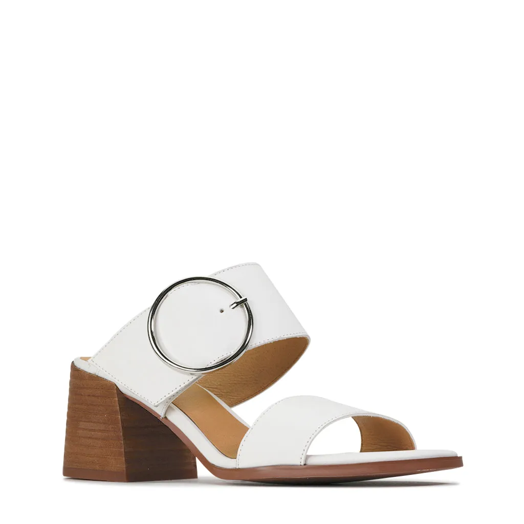 SART LEATHER DOUBLE STRAP MULE SANDAL