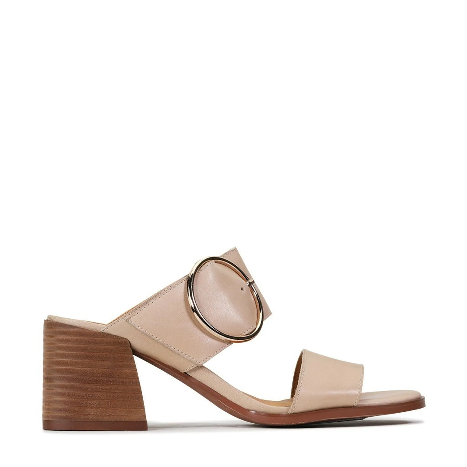 SART LEATHER DOUBLE STRAP MULE SANDAL