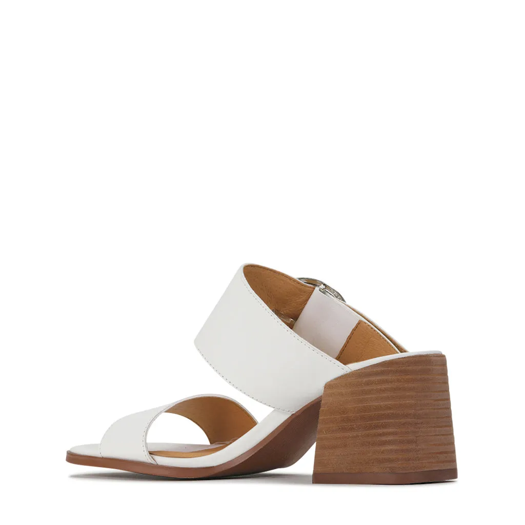 SART LEATHER DOUBLE STRAP MULE SANDAL