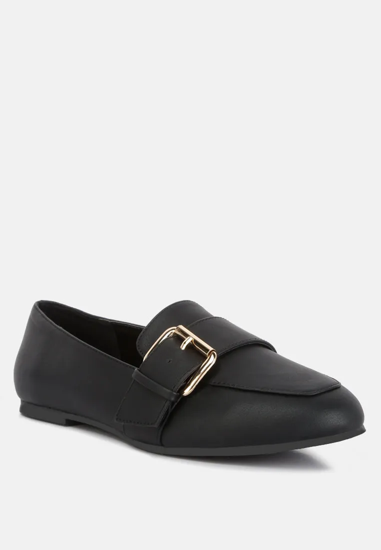 saskia pin buckle detail loafers