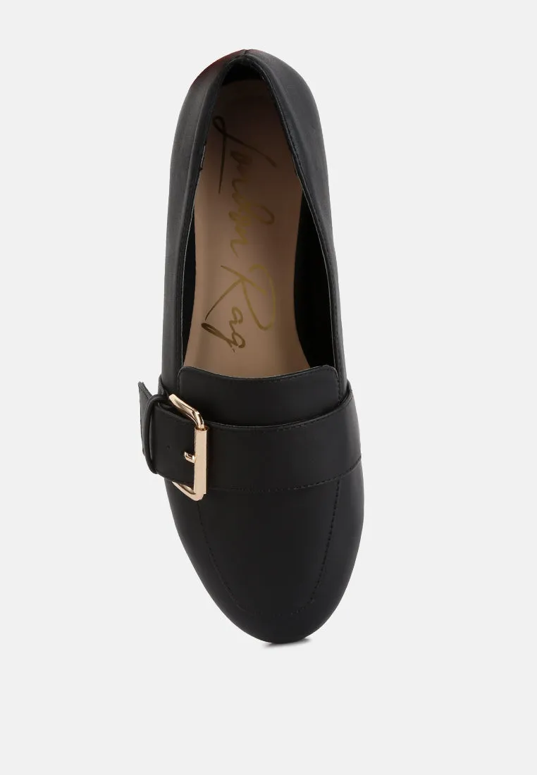saskia pin buckle detail loafers